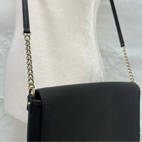 Kate Spade New York Tilden Place Alek black crossbody bag with gold detailing. - Picture 6 of 12